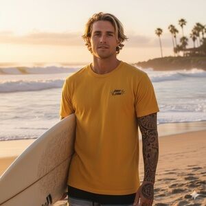 Dark Seas Rose & Skeleton Graphic T Shirt XL Yellow